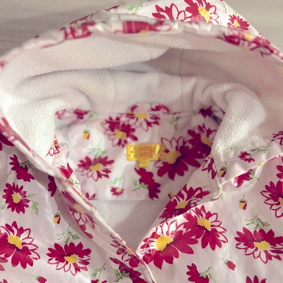 Pluie Pluie Toddler Red Flower Raincoat With Liner Size 1-2 - Picture 5 of 6